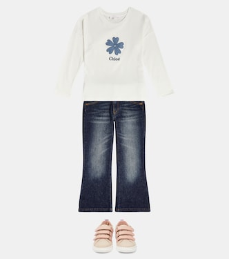 Jeans regular con ricamo | Chloé Kids