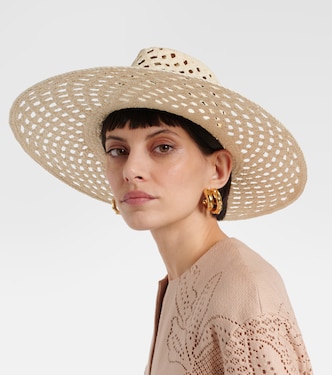 Chapeau en raphia et cuir | Valentino