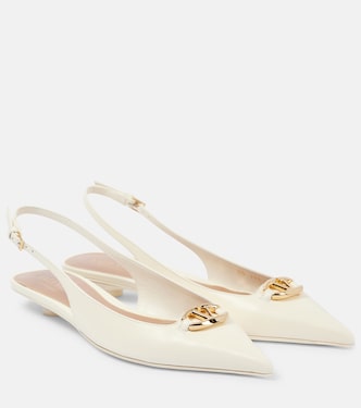 Vlogo embellished leather ballet flats | Valentino Garavani