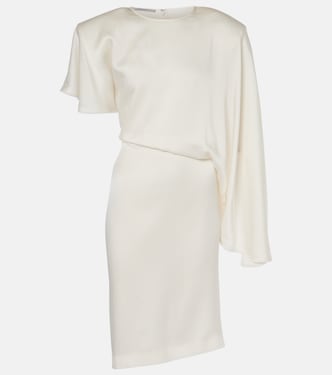 Abito midi asimmetrico in crêpe e raso | Stella McCartney