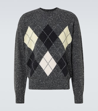 Pincer argyle cashmere tweed sweater | The Row