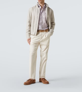 Camicia in lino con stampa | Brunello Cucinelli