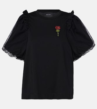 Verziertes Top aus Tüll und Jersey | Simone Rocha