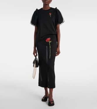 Embellished tulle and jersey top | Simone Rocha