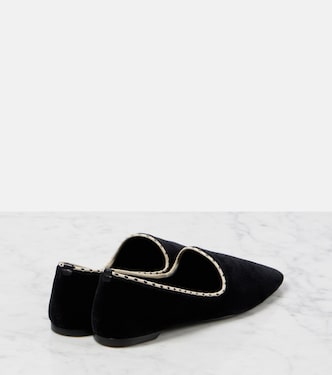 Slippers in velluto con pelle | Toteme