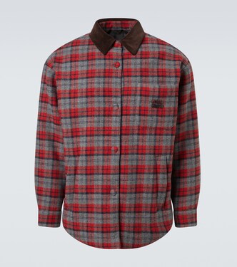 Camicia in lana vergine a quadri | Miu Miu