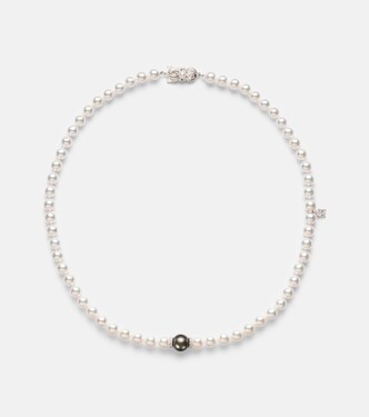 18kt gold necklace with pearls and diamonds | Mikimoto