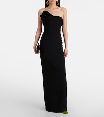 Robe longue asymétrique à fleurs | Roland Mouret