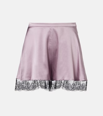 Shorts aus Satin mit Spitze | Nina Ricci