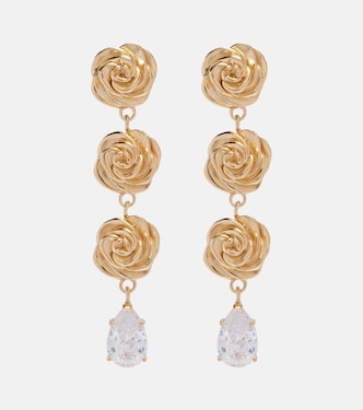 Crystal-embellished gold-plated drop earrings | Magda Butrym