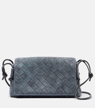 Notturno Intrecciato suede crossbody bag | Bottega Veneta