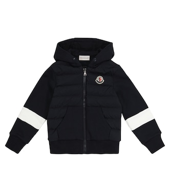 Cotton and quilted down hoodie | Moncler Enfant