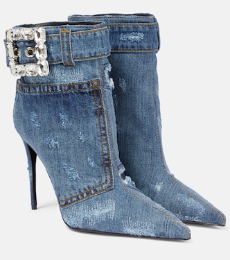 Embellished denim ankle boots | Dolce&Gabbana