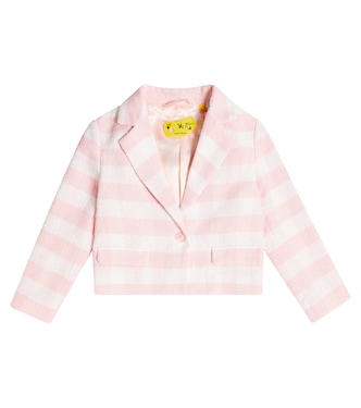 Striped cropped cotton-blend blazer | Off-White Kids