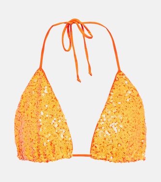 Sequin-embellished bikini top | Norma Kamali