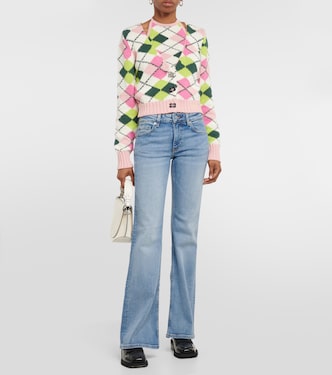 Argyle cotton cardigan | Ganni