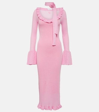 Abito midi in lana con volant | Blumarine
