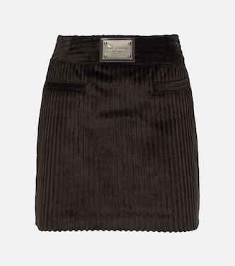 Minifalda de pana con logo | Dolce&Gabbana