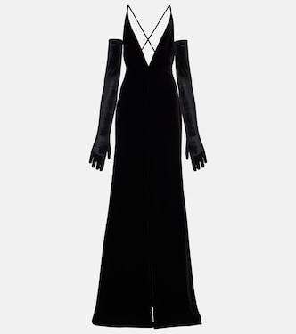 Robe longue en velours | Costarellos