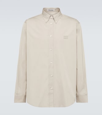 Logo cotton poplin shirt | Miu Miu