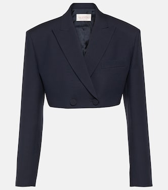 Blazer cropped in Crêpe Couture | Valentino