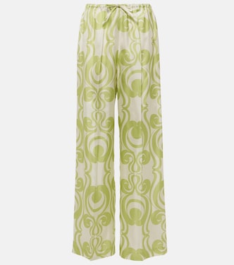 Printed silk wide-leg pants | Dries Van Noten
