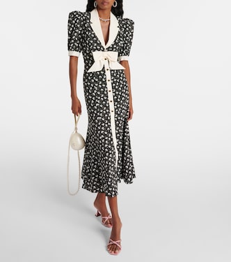 Bow-detail printed silk maxi dress | Alessandra Rich