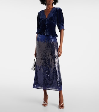 Jupe midi Kelly à sequins | Rixo