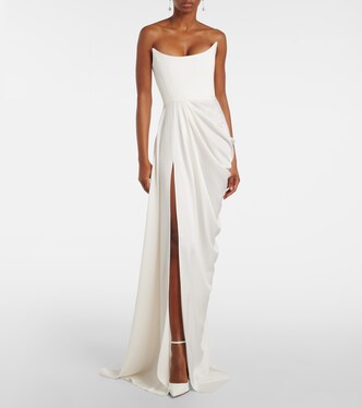 Bridal - Abito lungo bustier in crêpe | Alex Perry