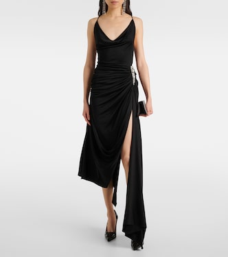 Asymmetric crystal-embellished gown | David Koma