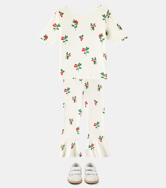 Pantalones flared Lingonberries de algodón | Mini Rodini