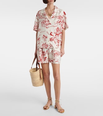 Zurich printed silk twill shorts | Asceno