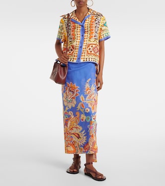 Bedruckter Wickelrock aus Baumwolle und Seide | Etro