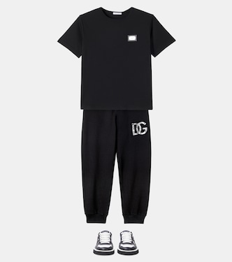 T-shirt in jersey di cotone con logo | Dolce&Gabbana Kids