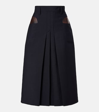 Pleated mohair and wool midi skirt | Prada