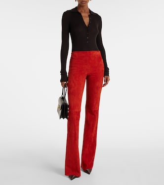 Gege high-rise suede flared pants  | Stouls