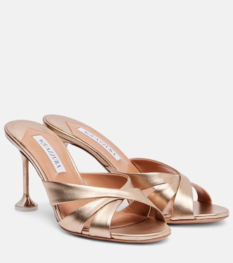 Kiss Me Quick metallic leather mules | Aquazzura