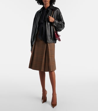 Prince of Wales wool midi skirt | Saint Laurent