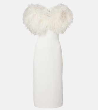 Feather-trimmed cocktail dress | David Koma