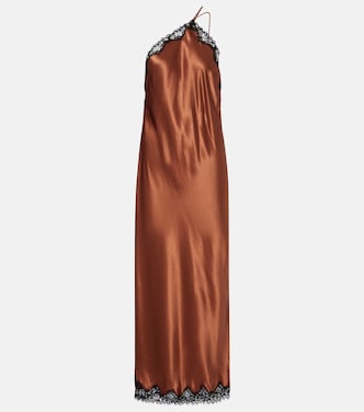 Harlan lace-trimmed satin midi dress | Rixo