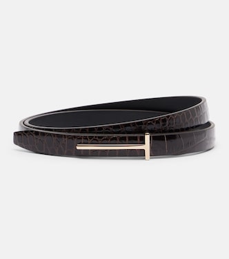 T croc-effect leather belt | Tom Ford