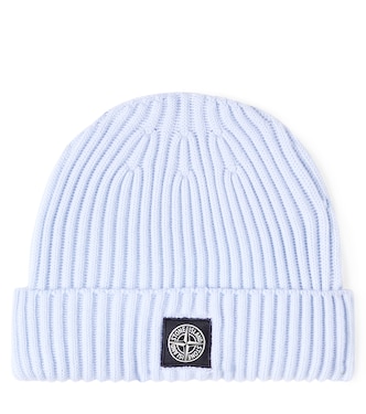 Compass ribbed-knit virgin wool beanie | Stone Island Junior