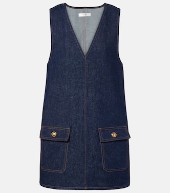 Pinafore cotton denim minidress | Frame
