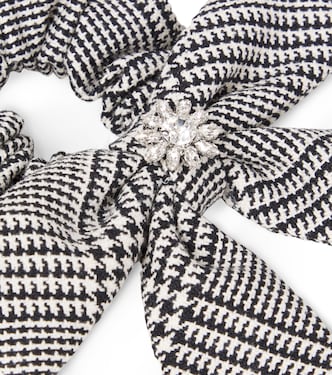 Prince of Wales check wool-blend scrunchie | Self-Portrait Kids