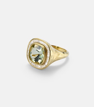 Chroma 18kt gold ring with beryl and diamonds | Octavia Elizabeth