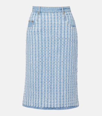 Striped denim pencil skirt | Nina Ricci