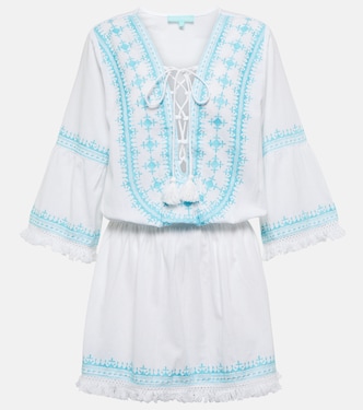 Martina cotton and linen embroidered minidress | Melissa Odabash