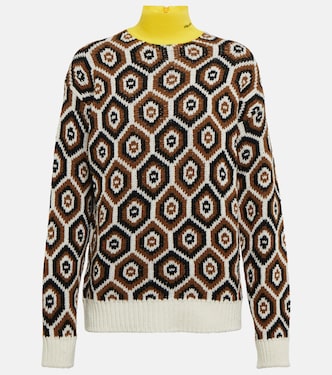 Jersey de cuello alto en punto intarsia | Prada
