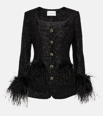 Jourdan feather-trimmed jacket | Rebecca Vallance