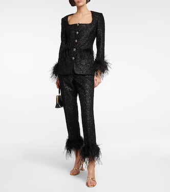 Jourdan feather-trimmed jacket | Rebecca Vallance